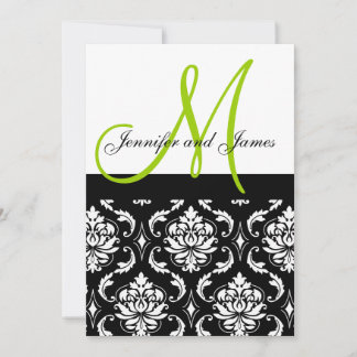Invitations au mariage Monogramme vert Noms des da