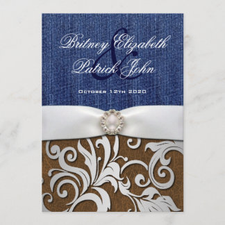 Invitations au mariage occidental de Leather et De