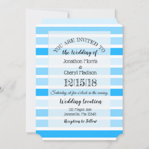 invitations au mariage rayé bleu