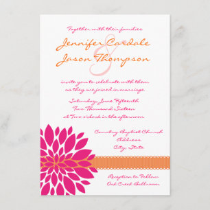 Invitations au mariage rose et orange