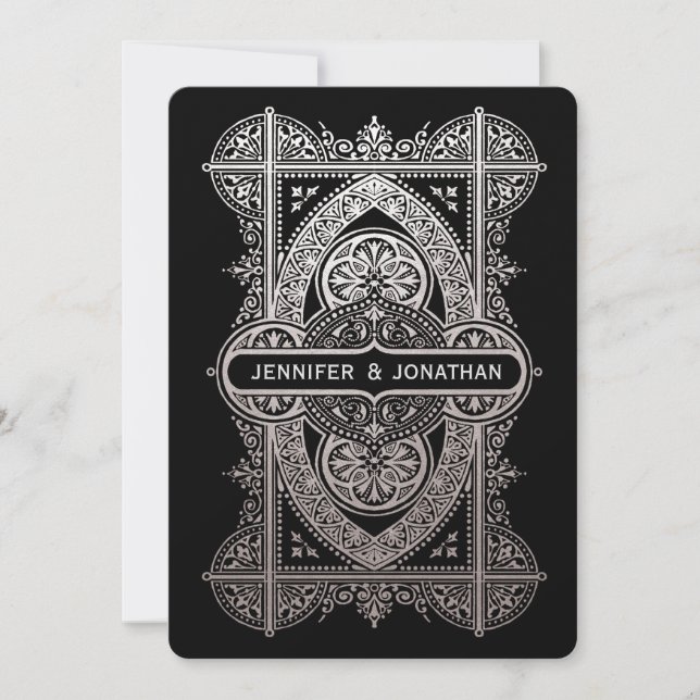 Invitations au mariage royal Art déco - Huile d'ar (Devant)