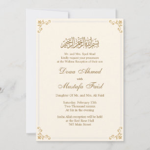 Invitations au mariage royal musulman