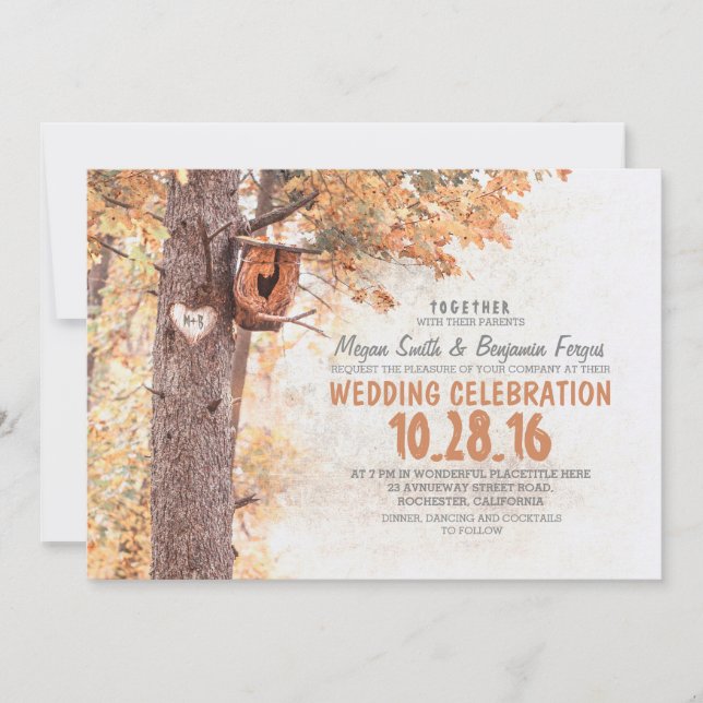 invitations au vieux mariage campagnard rustique a (Devant)