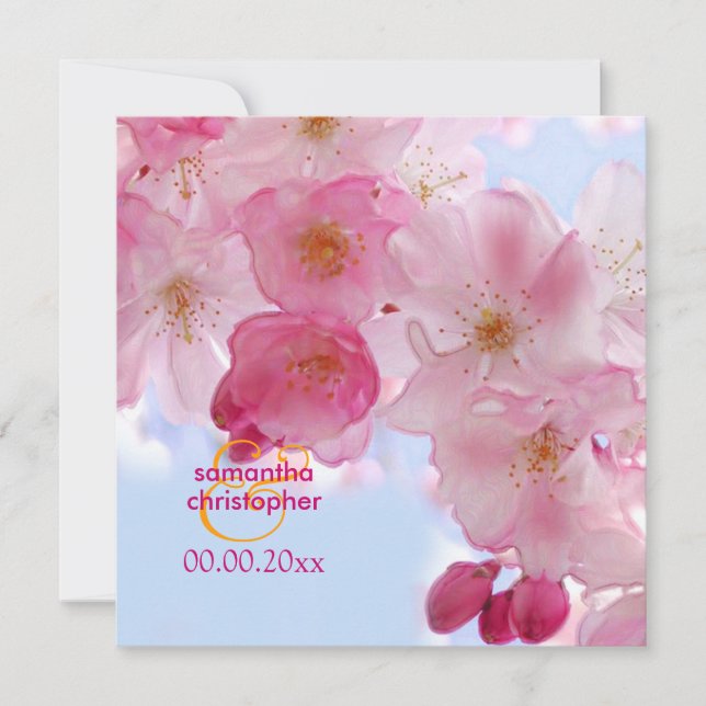 Invitations aux mariages de cerisiers en fleurs/sa (Devant)