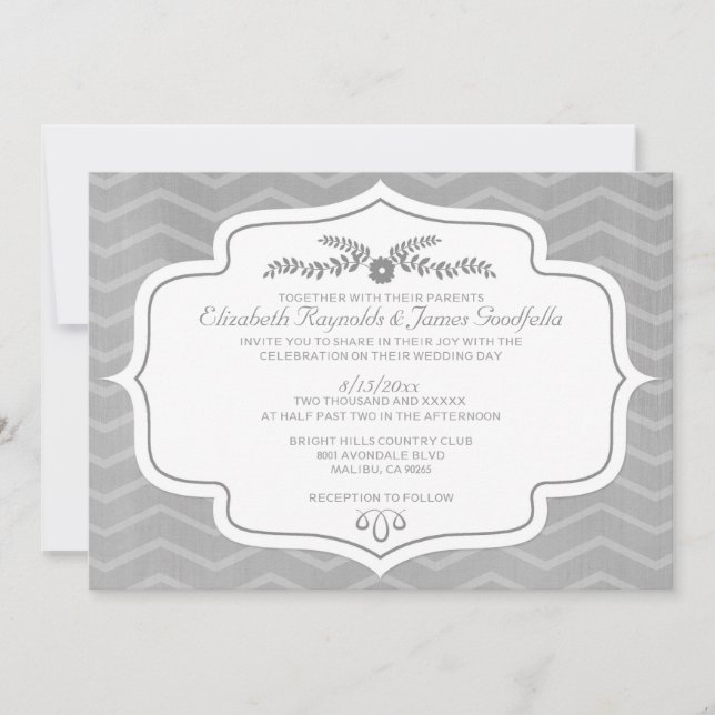 Invitations aux mariages de Chevron (Devant)