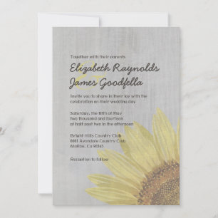 Invitations aux mariages de tournesols Vintages