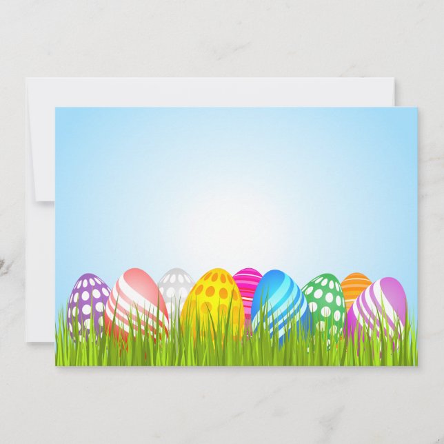 Invitations aux œufs de Pâques dans l'herbe (Devant)