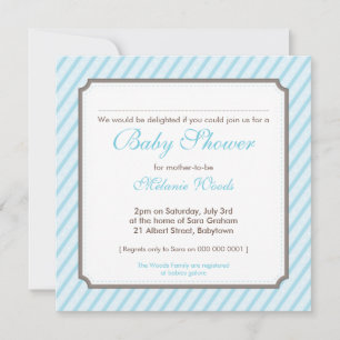 INVITATIONS baby showers :: bonbons rayures 2SQ