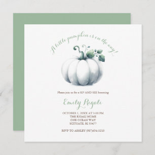 Invitations Baby showers Carrés Citrouilles neutre