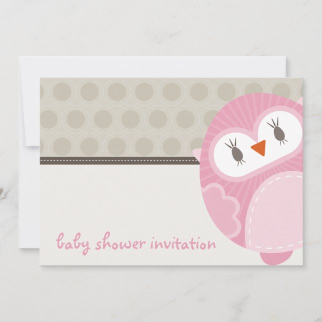 INVITATIONS baby showers :: dancing owl 7L (Devant)