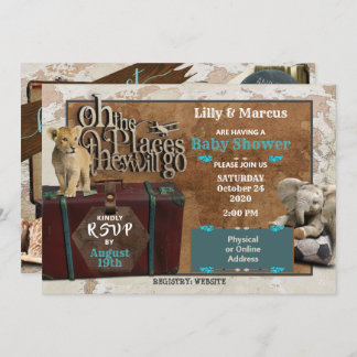 Invitations Baby showers d'aventure