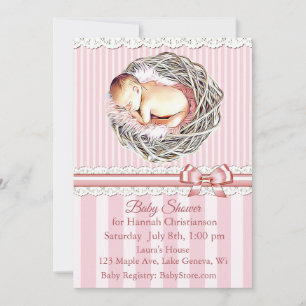 Invitations Baby showers de la fille