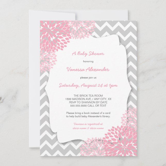 Invitations Baby showers de Pink Dahlia (Devant)