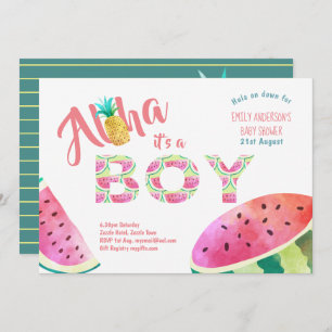 Invitations Baby showers du garçon tropical ALOHA 