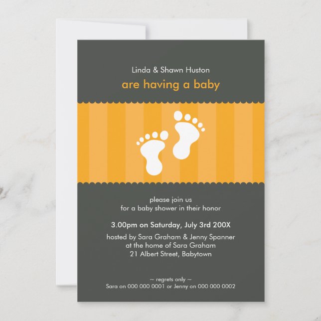 INVITATIONS baby showers :: happy pieds 7P (Devant)