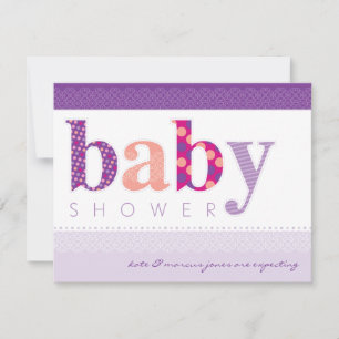 INVITATIONS baby showers :: lettres à motif bébé 2