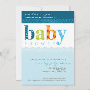 INVITATIONS baby showers :: lettres à motif bébé 4