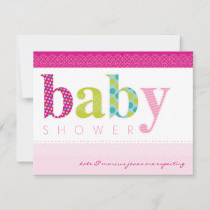 INVITATIONS baby showers :: lettres à motifs pour