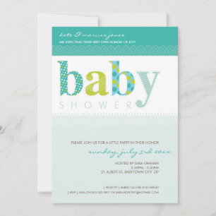 INVITATIONS baby showers :: lettres à motifs pour