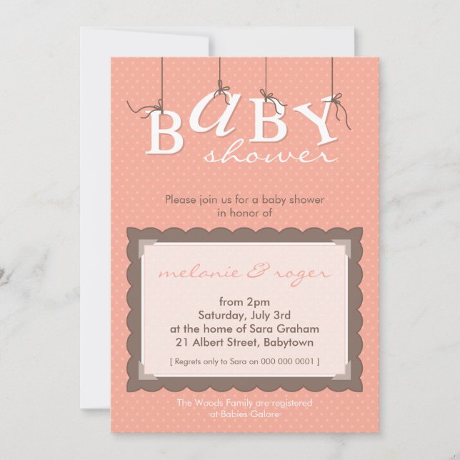INVITATIONS baby showers :: lettres pour bébés 5P (Devant)
