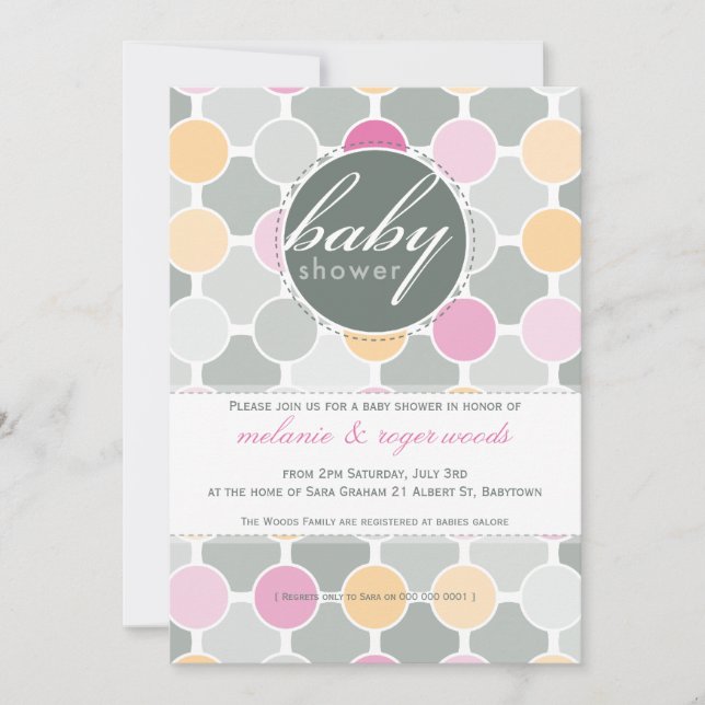 INVITATIONS baby showers :: taches de fizzy 3P (Devant)