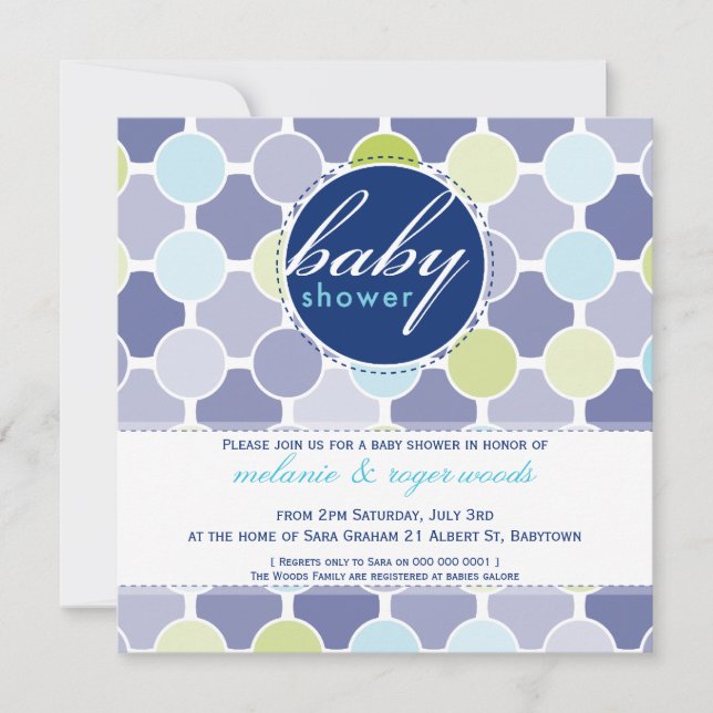 INVITATIONS baby showers :: taches de fizzy 6SQ (Devant)
