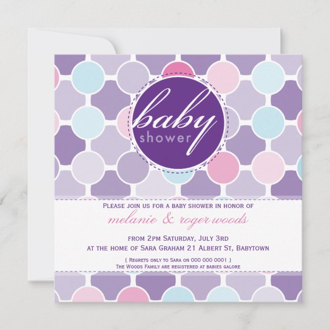 INVITATIONS baby showers :: taches de fizzy 7SQ (Devant)