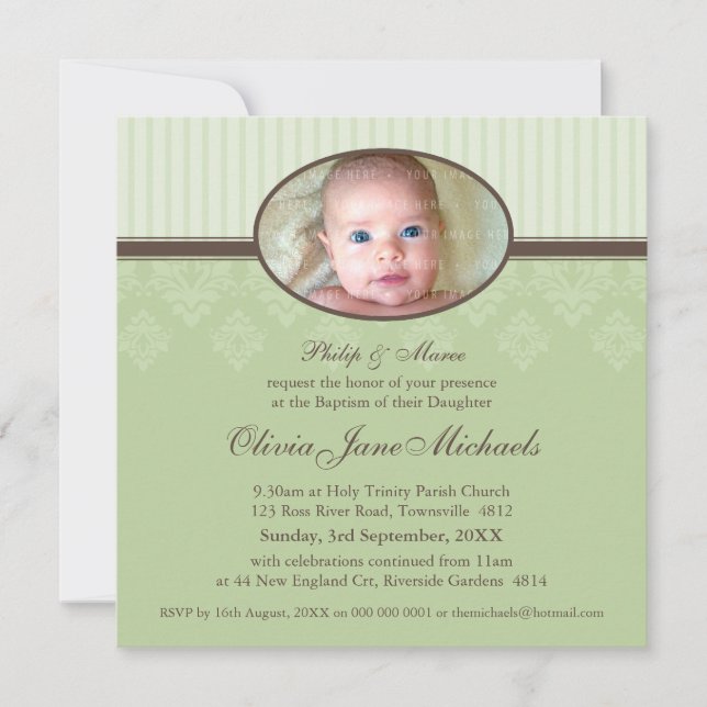 Invitations BAPTISM :: béni 7SQ (Devant)