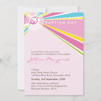 Invitations BAPTISM :: colombe moderne 10P