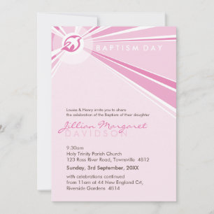 Invitations BAPTISM :: colombe moderne 8P