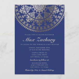 Invitations Barre Mitzvah Gold Foil