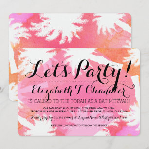 Invitations Bat mitzvah d'été tropicaux