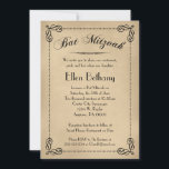 Invitations Bat mitzvah élégantes<br><div class="desc">Cette invitation Bat mitzvah formelle et élégante remonte à hier,  mais a toujours un facteur Cool. Arrière - plan de style papier vintage neutre avec défilement noir et script.</div>
