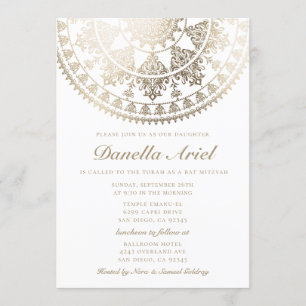 Invitations bat mitzvah Gold Foil