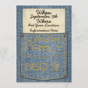 Invitations BBQ Jeans Pocket