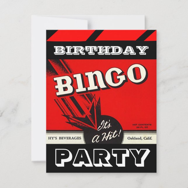 Invitations Bingo Bingo Bingo Bingo Bingo Rouge No (Devant)