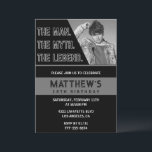 Invitations Black 18th anniversaire L'homme La Lég<br><div class="desc">Invitations Black 18e anniversaire L'homme La Légende Simple Élégant</div>