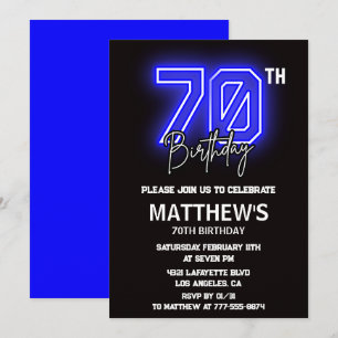 Invitations Black 70e anniversaire Modern Sport Ne
