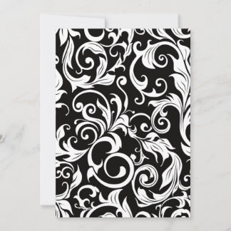 Invitations Black White & Red Mariage damassé