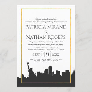 Invitations blanches classiques d'un mariage de