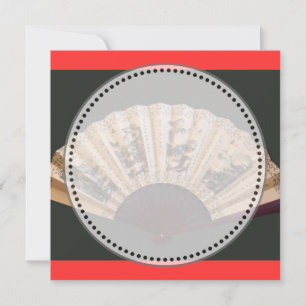 Invitations blanches en bambou chinois et ventilat