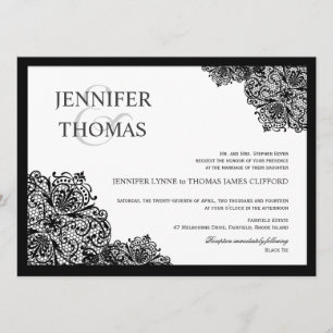 Invitations blanches formelles de mariage de