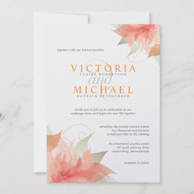 Invitations blanches métalliques de mariage de (Devant)