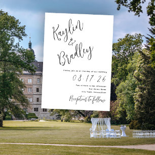 Invitations blanches minimalistes Mariages