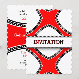 Invitations blanches rouges