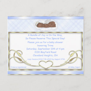 Invitations bleues de baby shower d'ange de