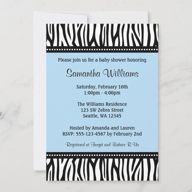 Invitations bleues de baby shower de garçon de (Devant)