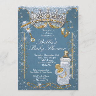 Invitations bleues de baby shower de parties