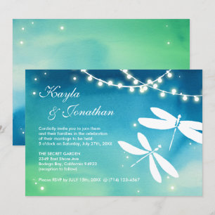Invitations bleues et vertes turquoises de mariage