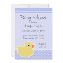 Invitations bleues mignonnes en caoutchouc de baby
